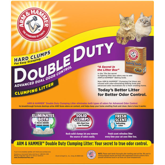 ARM & HAMMER Double Duty Dual Advanced Odor Control Scented Clumping Cat Litter, 40 lb