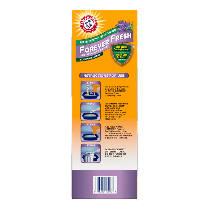 ARM & HAMMER Forever Fresh Clumping Cat Litter, Lavender Pet Friendly Essential Oils, Multi-Cat, 20 lb