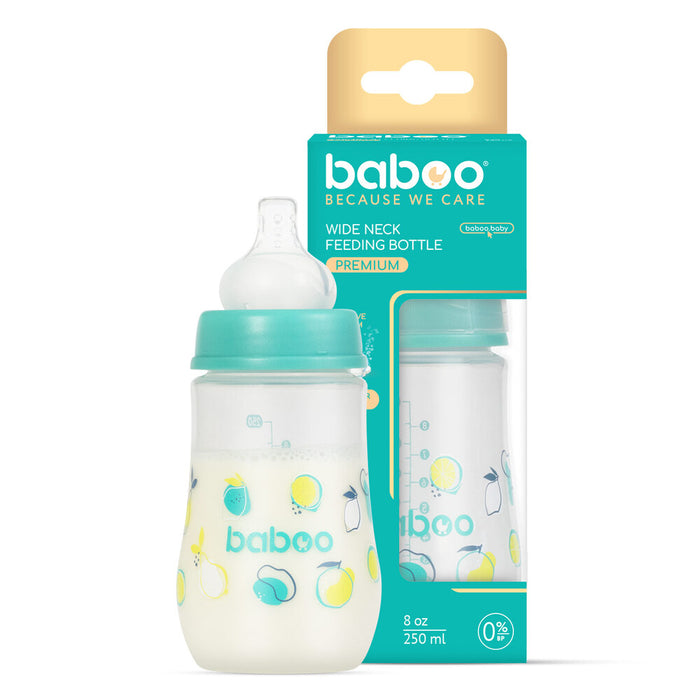 Baboo Anti-Colic Wide Neck Bottle (Lagoon Fiesta, 250ml)