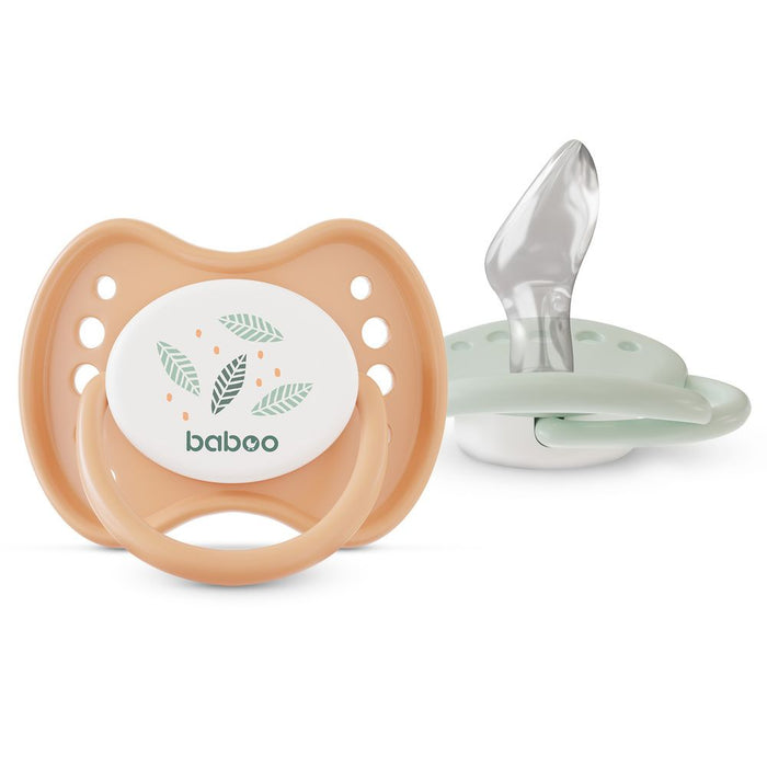 Baboo Latex Orthodontic Pacifier With Sterilizer Box (0M+ |  Peachy Keen) -Pack of 2
