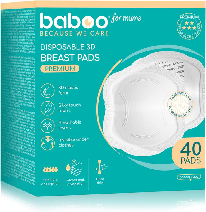 Baboo Premium Ultra-Slim Disposable Nursing Breast Pads (40pcs)