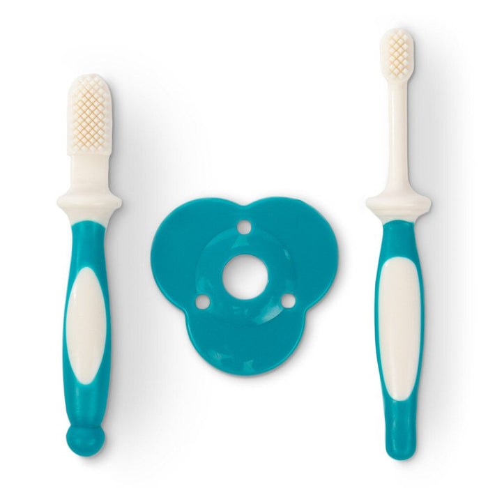 Baboo Silicone Baby Toothbrush Set (Lagoon Fiesta)