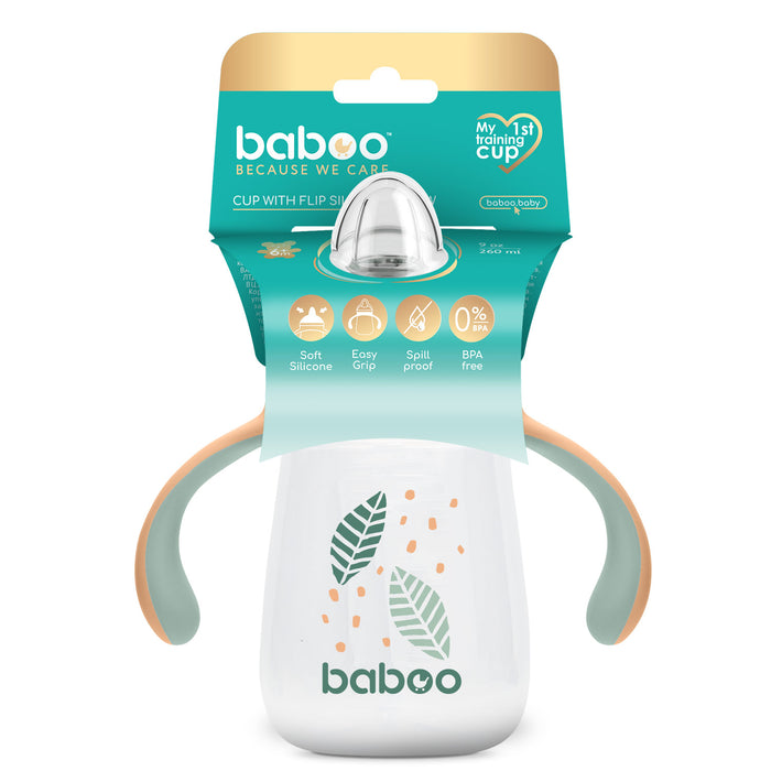 Baboo Sippy Cup with Silicone Spout - Peachy Keen (260ml | 6m+)