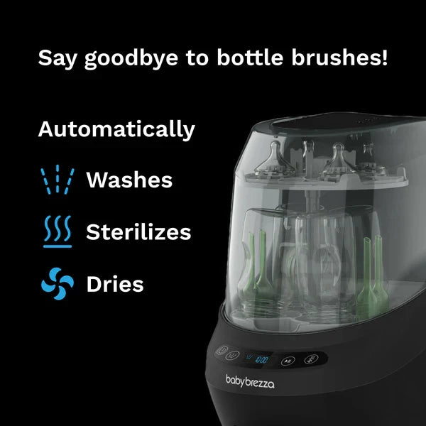 Baby Brezza Bottle Washer Pro - All In One Washer, Sterilizer, Dryer (Premium Black)
