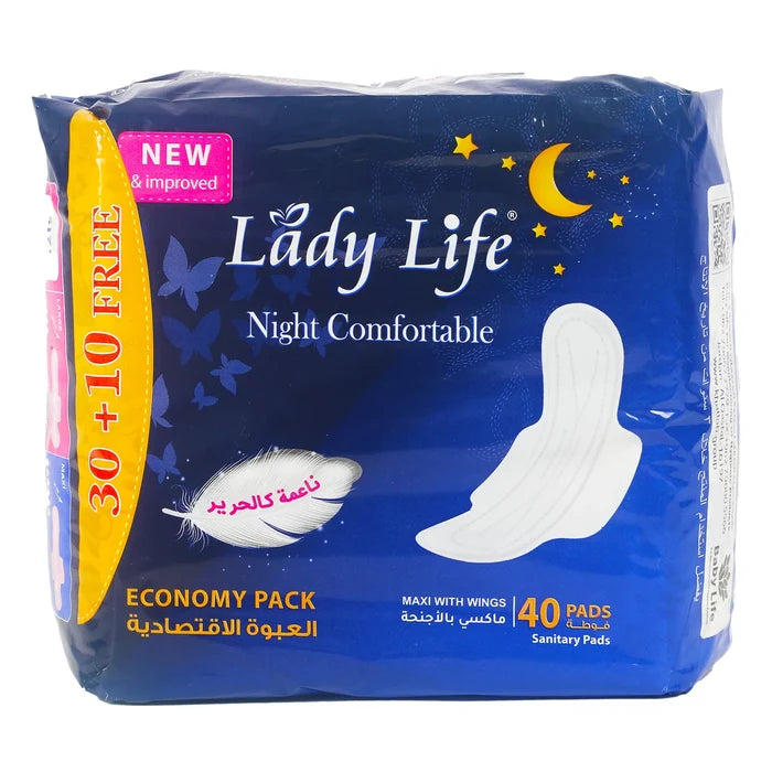 Baby Life Lady Life Night Comfortable Mixi With Wings (40 Pads)