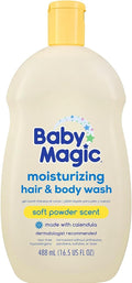 Baby Magic Moisturizing Hair And Body Wash, Soft Powder (488ml)
