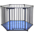 Baby Safe Convertible Playpen With Mat – Grey