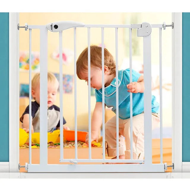 Baby Safe Metal Safety Gate with 10 cm Extension – White