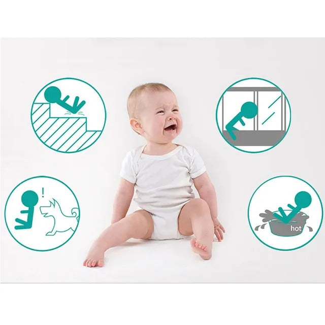 Baby Safe Metal Safety Gate with 30cm & 45cm Extension – White