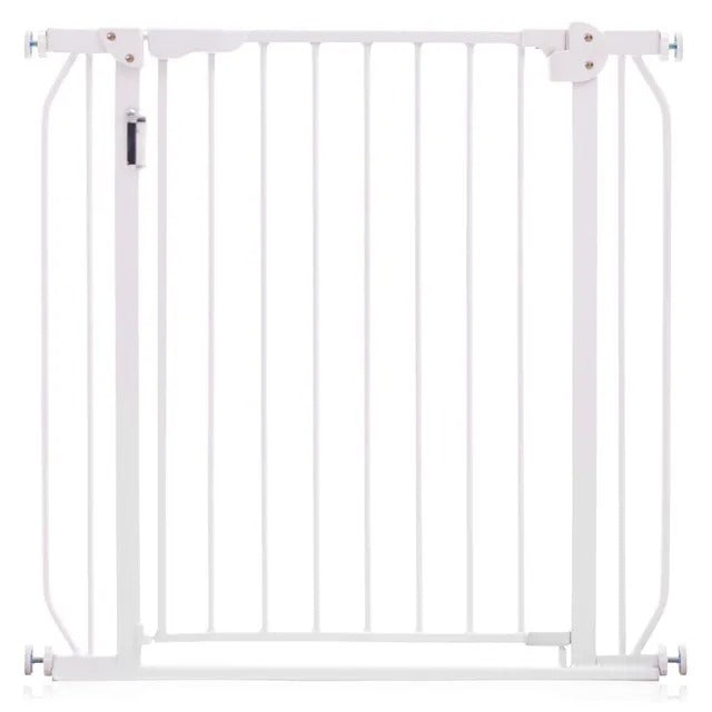 Baby Safe Metal Safety LED Gate with 10cm Extension – White