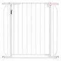 Baby Safe Metal Safety LED Gate with 10cm Extension – White
