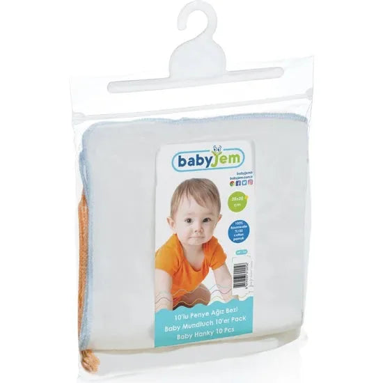 Babyjem Baby Hanky - Pack of 10 (White)