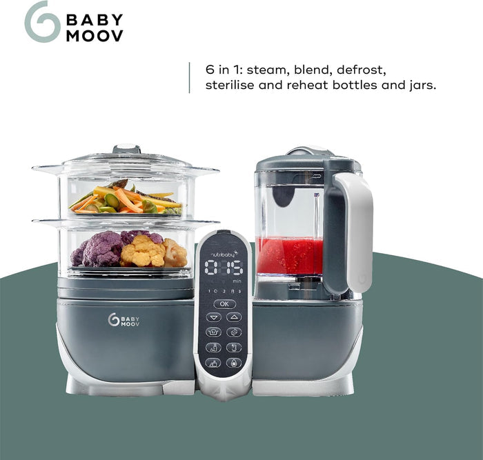 Babymoov Nutribaby Plus 6 in 1 Baby Food Maker (Gray)