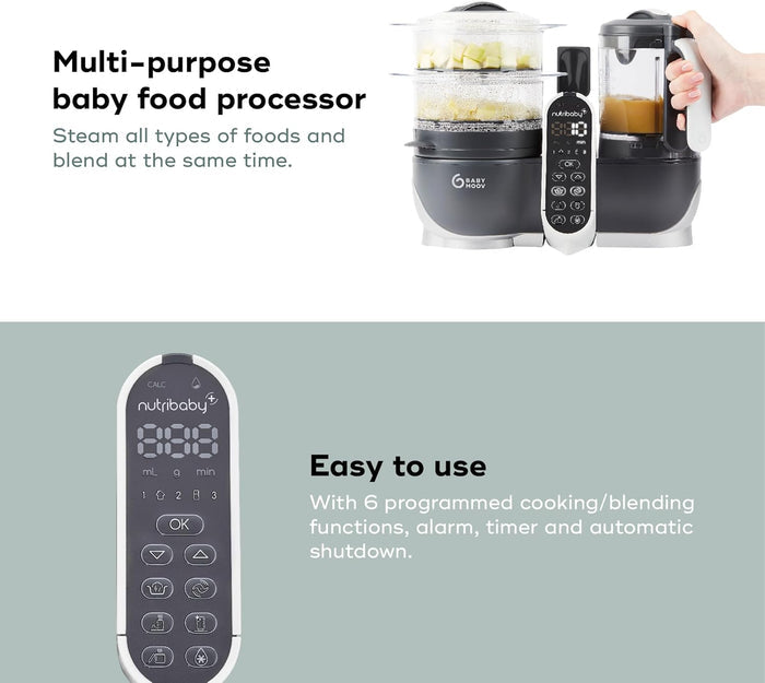 Babymoov Nutribaby Plus 6 in 1 Baby Food Maker (Gray)