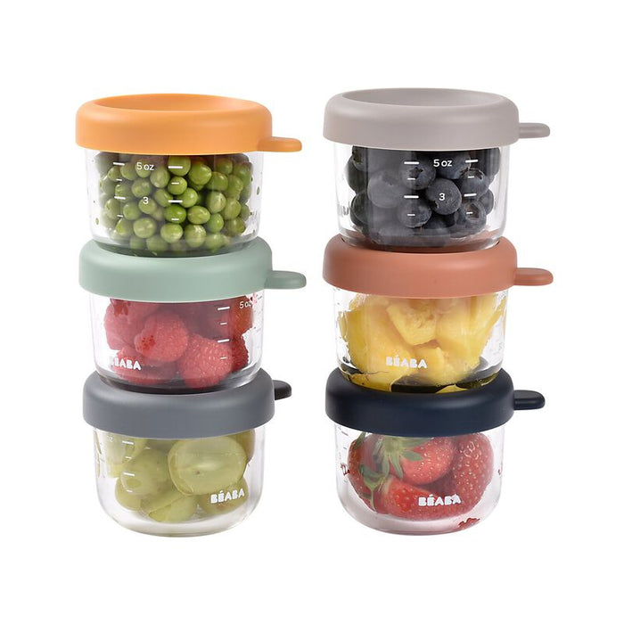 Beaba Conservation Jar Glass Sunrise Color Mix (Set of 6 x 150ml)