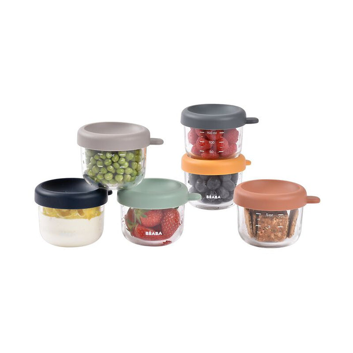 Beaba Conservation Jar Glass Sunrise Color Mix (Set of 6 x 150ml)
