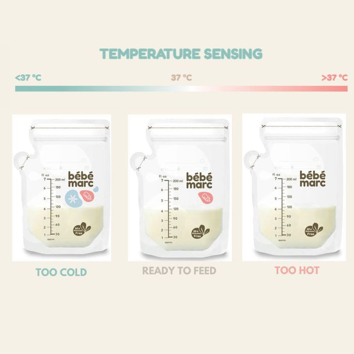 Bebe Marc Breast Milk Storage Bag Temperature Sensing - Pack of 30 (200ml)