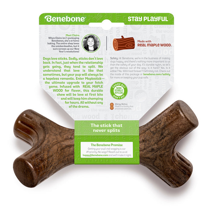 Benebone Maplestick Durable Dog Chew Toy, Real Maplewood Medium