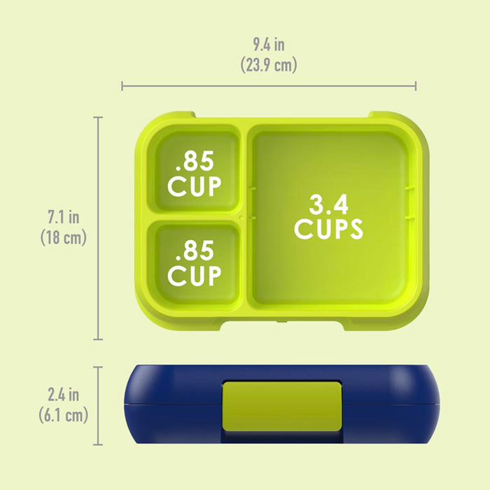 Bentgo 3-4 Compartments Pop Lunchbox (Navy Blue/Chartreuse).