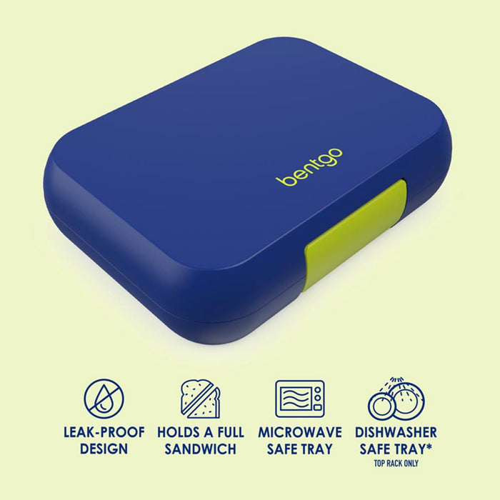 Bentgo 3-4 Compartments Pop Lunchbox (Navy Blue/Chartreuse).
