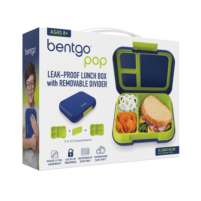 Bentgo 3-4 Compartments Pop Lunchbox (Navy Blue/Chartreuse).