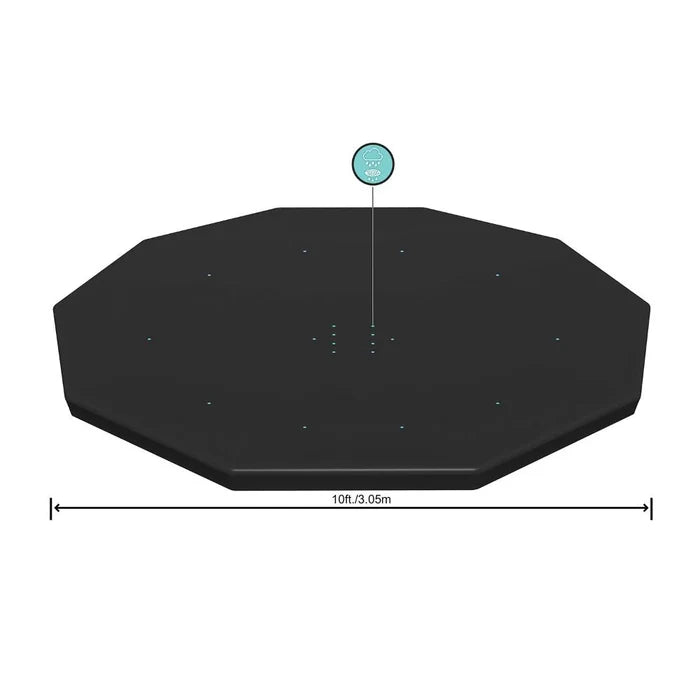 Bestway Flowclear PVC Round 12 Foot Pool Cover for Above Ground Frame Pools