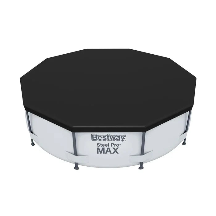 Bestway Flowclear PVC Round 12 Foot Pool Cover for Above Ground Frame Pools