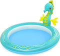Bestway Seahorse Sprinkler Paddling Pool, Kids Garden Pool (6′2" x 63" x 34"/1.88m x 1.60m x 86cm)