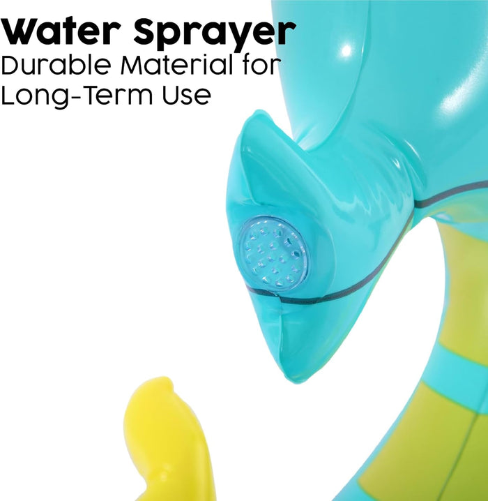 Bestway Seahorse Sprinkler Paddling Pool, Kids Garden Pool (6′2" x 63" x 34"/1.88m x 1.60m x 86cm)