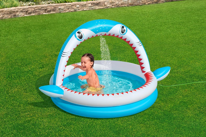 Bestway Sharktastic Sprinkler Play Pool (64" x 50" x 36"/1.63m x 1.27m x 92cm)