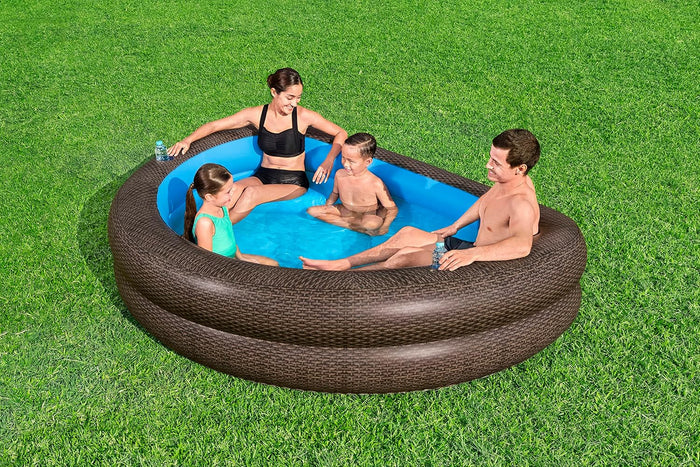Bestway Tru Print Wicker Family Pool (7'7" x 70" x 21"/2.31m x 1.78m x 53cm)