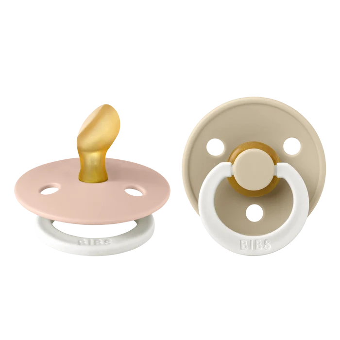 BIBS Anatomical Nipple Glow In The Dark Pacifier Colour Latex - Pack of 2 (Size 1)