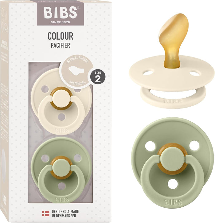 BIBS Anatomical Nipple Pacifier Colour - Pack of 2 (Size 2)