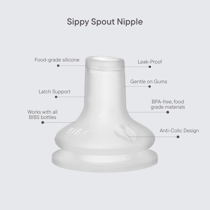 BIBS Baby Bottle Spout Silicone - Pack of 2 (6m+)