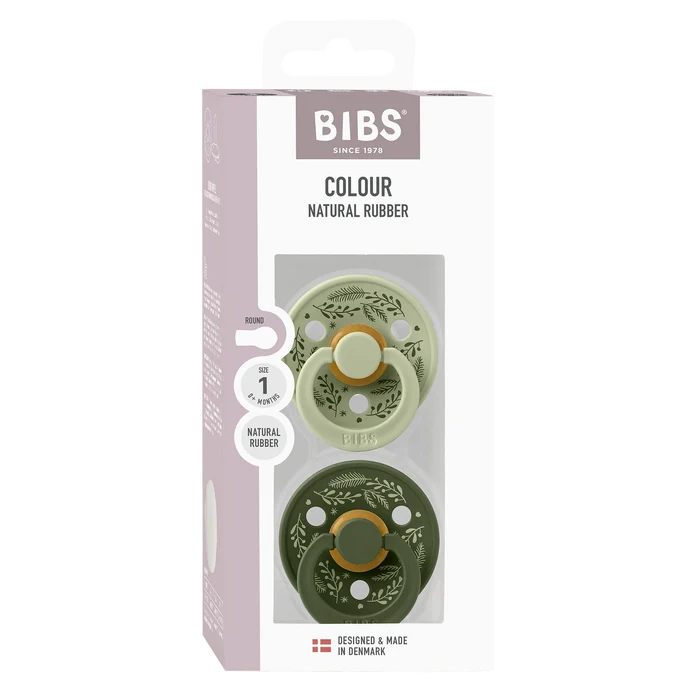 BIBS Pacifier Colour Holiday Leaf Latex - Pack of 2 (Size 1 )