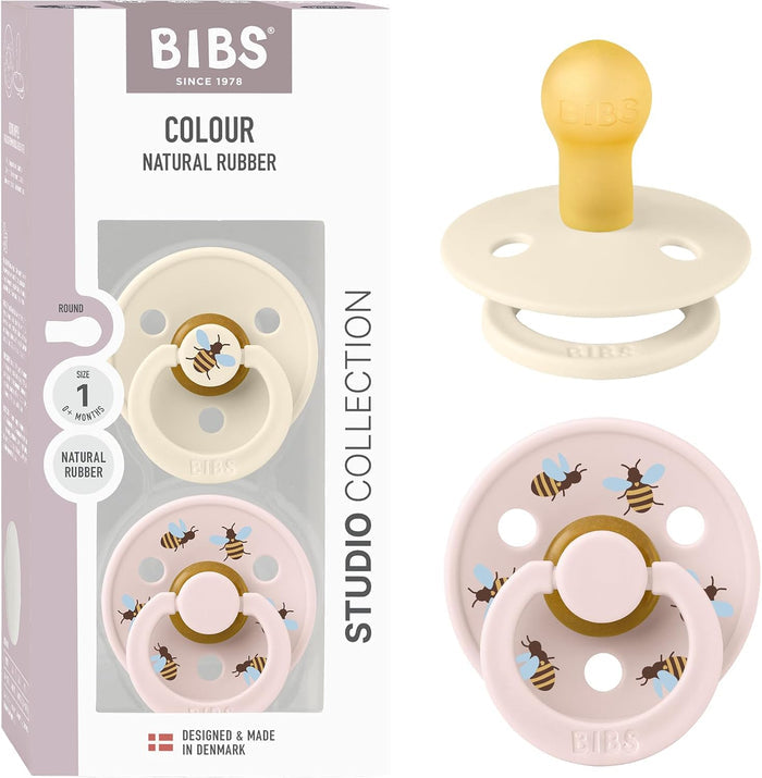 BIBS Pacifier Studio Colour Bumblebee Latex - Pack of 2 (Size 1)