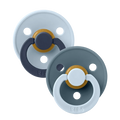 BIBS Pacifier Studio Colour Fusion Latex Size 2 Baby - Pack of 2 (Baby Blue Petrol Mix)