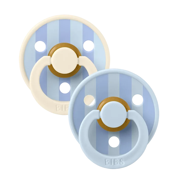 BIBS Round Pacifier Studio Colour Block Latex - Size 2 (2 Pack)