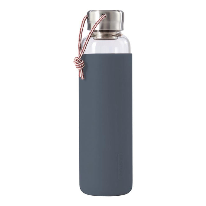 Black and Blum Water Bottle Glass Slate (600ml)