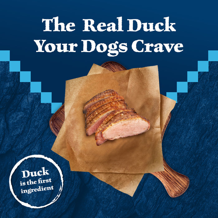 Blue Buffalo Wilderness Natural High-Protein Dry Food for Adult Dogs, with wholesome grains, Duck, 24-lb Bag.