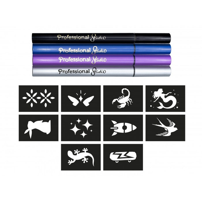 Buki Tattoo Felt Tip Pens – Silver, 54382
