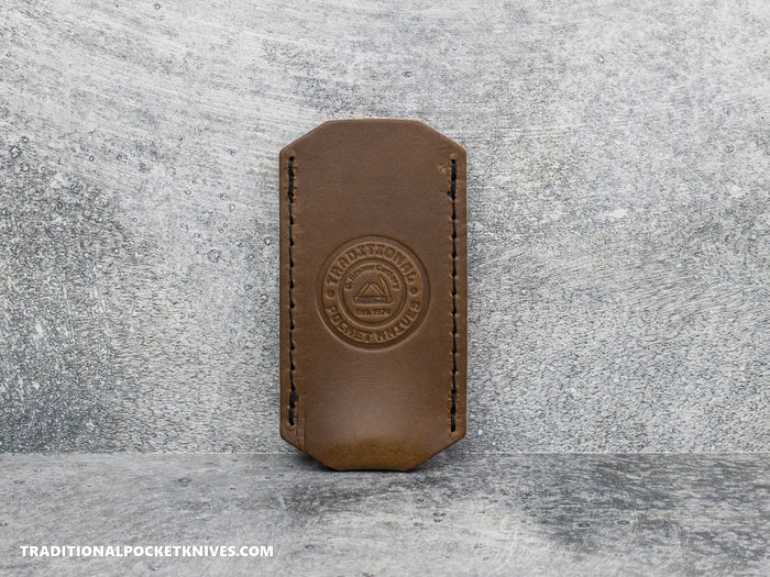 C. Risner Cutlery Premium Logo Leather Knife Slip Small - Roasted Mocha Buttero