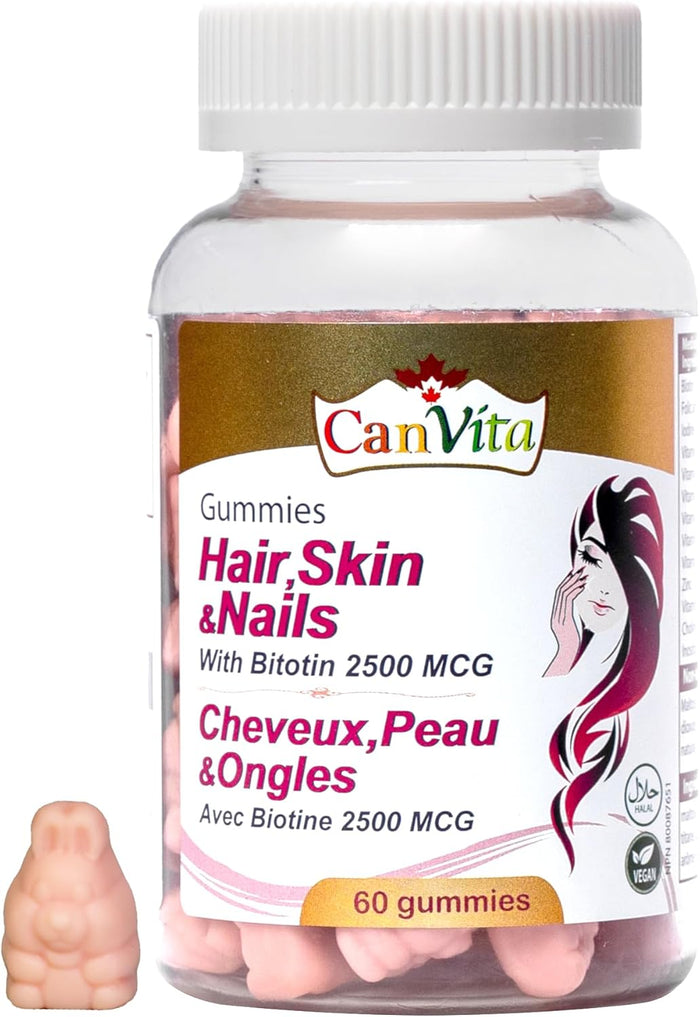 Canvita Hair, Skin & Nails with Biotin 2,500 MCG (Sugar Free)