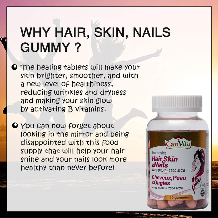 Canvita Hair, Skin & Nails with Biotin 2,500 MCG (Sugar Free)