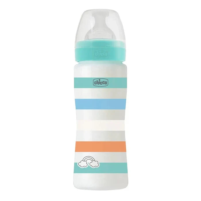 Chicco Well-Being Feeding Bottle - Fast Flow Silicone Nipple (330 ml)