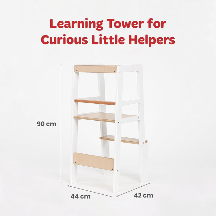 Childhome Learning Tower (White Natural)