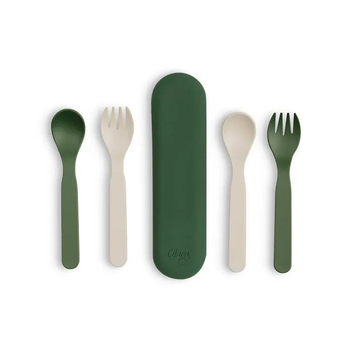 Citron PLA Cutlery and Case (Set of 2)