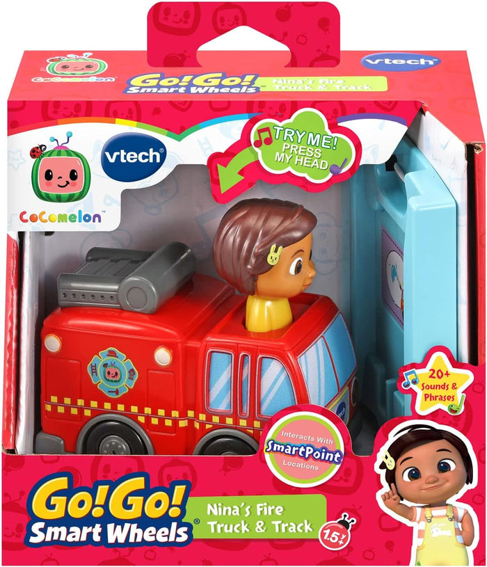 Cocomelon Go! Go! Smart Wheels Nina'S Fire Truck & Track