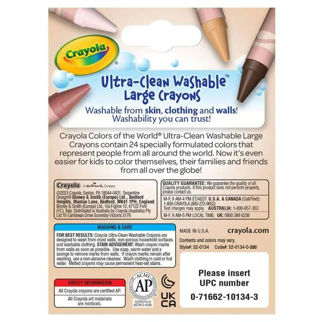 Crayola Washable Crayons – Colours of the World, 24pcs