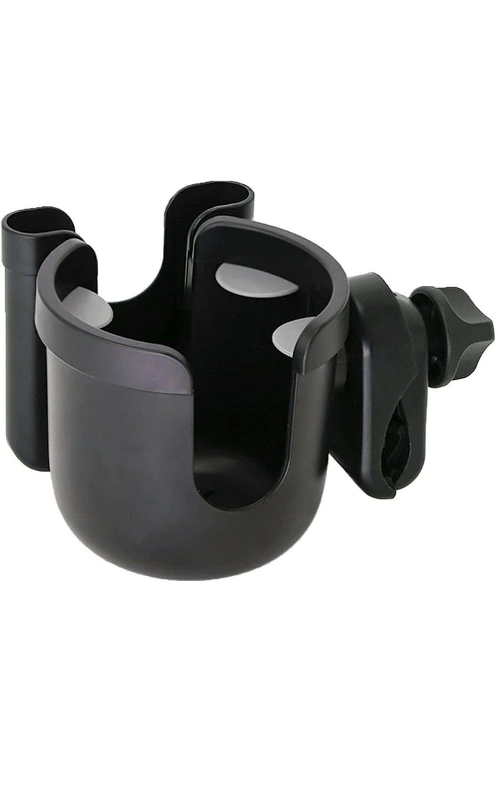 Stroller Cup Holder with Phone Holder, Stroller Accessories , Bike Water Bottle Holder, Treadmill, Wheelchair(Black).